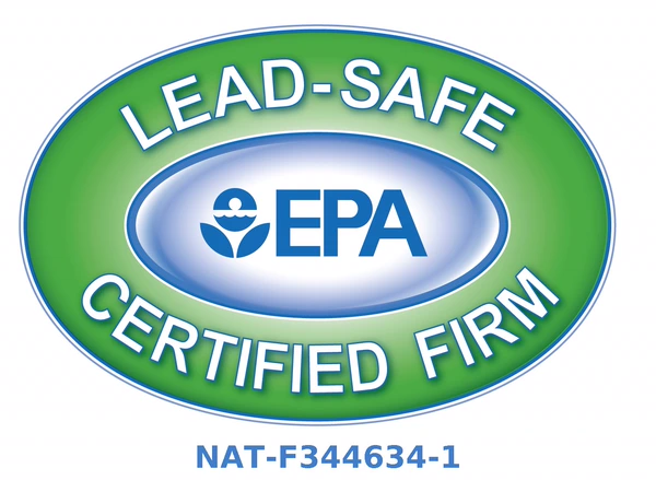 EPA Lead-Safe Certified Firm, certification number NAT-F344634-1