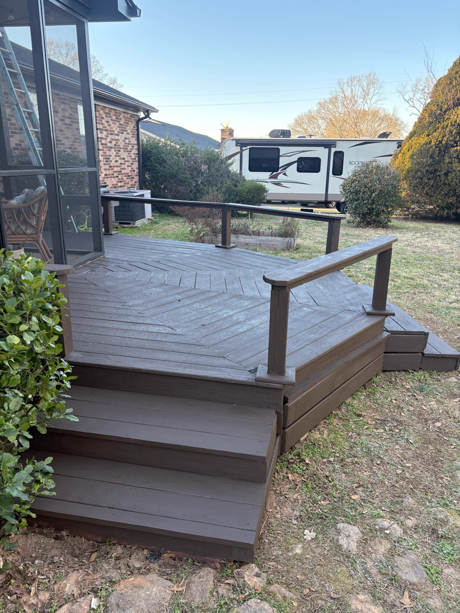 Deck staining project by Star City Painters